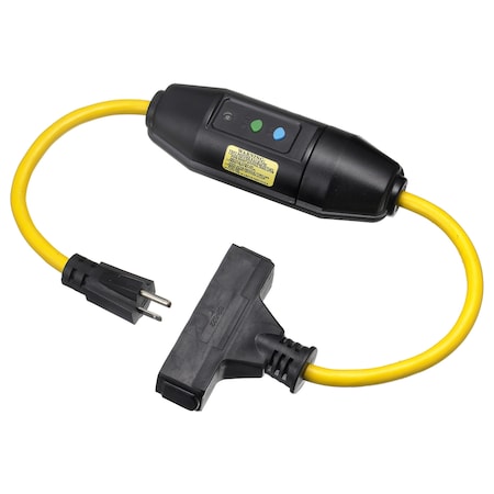 Hubbell Wiring Device-Kellems This In-Line GFCI is rated for 15 Amps at 125V AC. Product is available with an automatic or manual "Safe-Start" reset features. Product variations include single and triple power tap configurations. GFPIL15125TRIA
